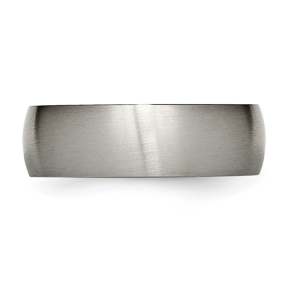 Titanium Brushed 7mm Half Round Band Size - 9.5