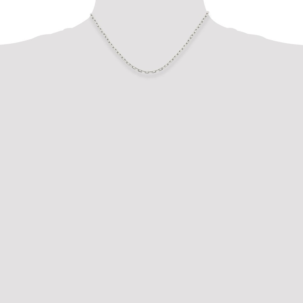 Sterling Silver 2.75mm Elongated Open Link Chain 16 Inches