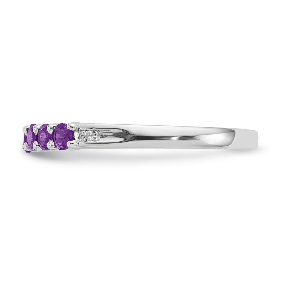 SS Amethyst and Diamond 7 - 2.5MM, 2 - 200' RD - Stone:B Mel:S45