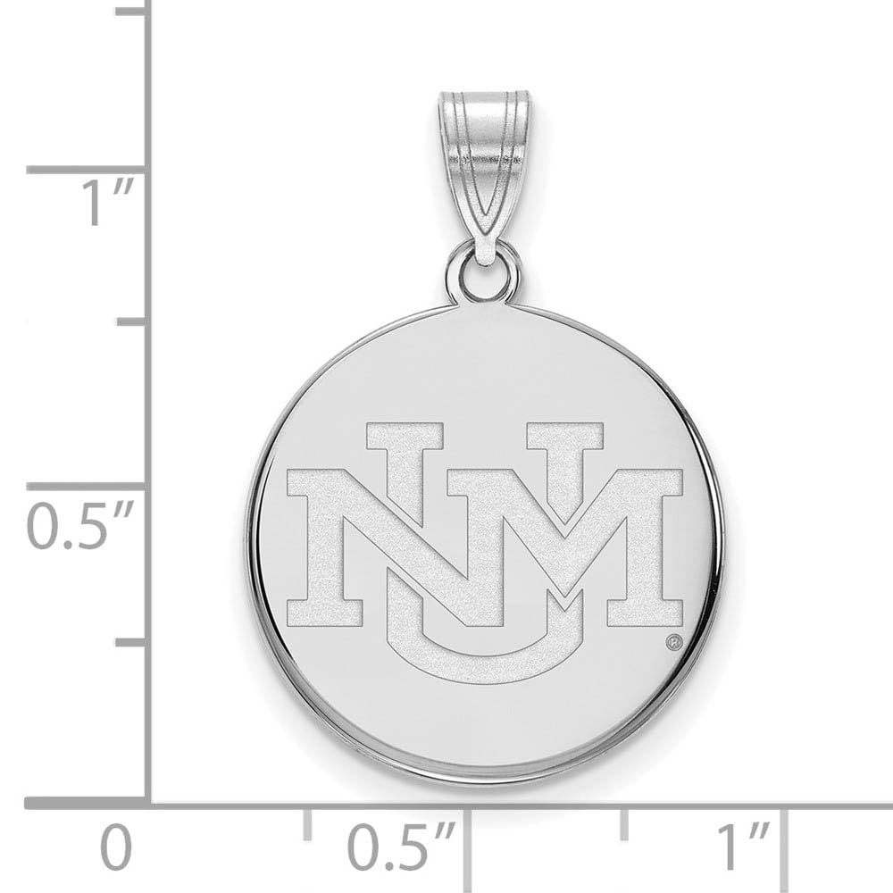 Sterling Silver LogoArt Official Licensed Collegiate University of New Mexico (UNM) Large Pendant