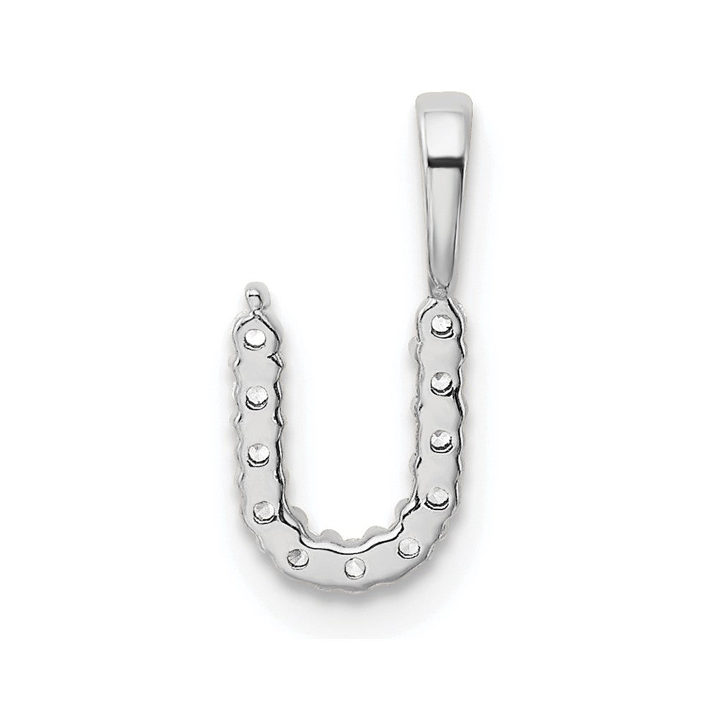 14k White Gold 1/8 carat Lab Grown Diamond VS/SI+ G+ Letter U Initial Pendant