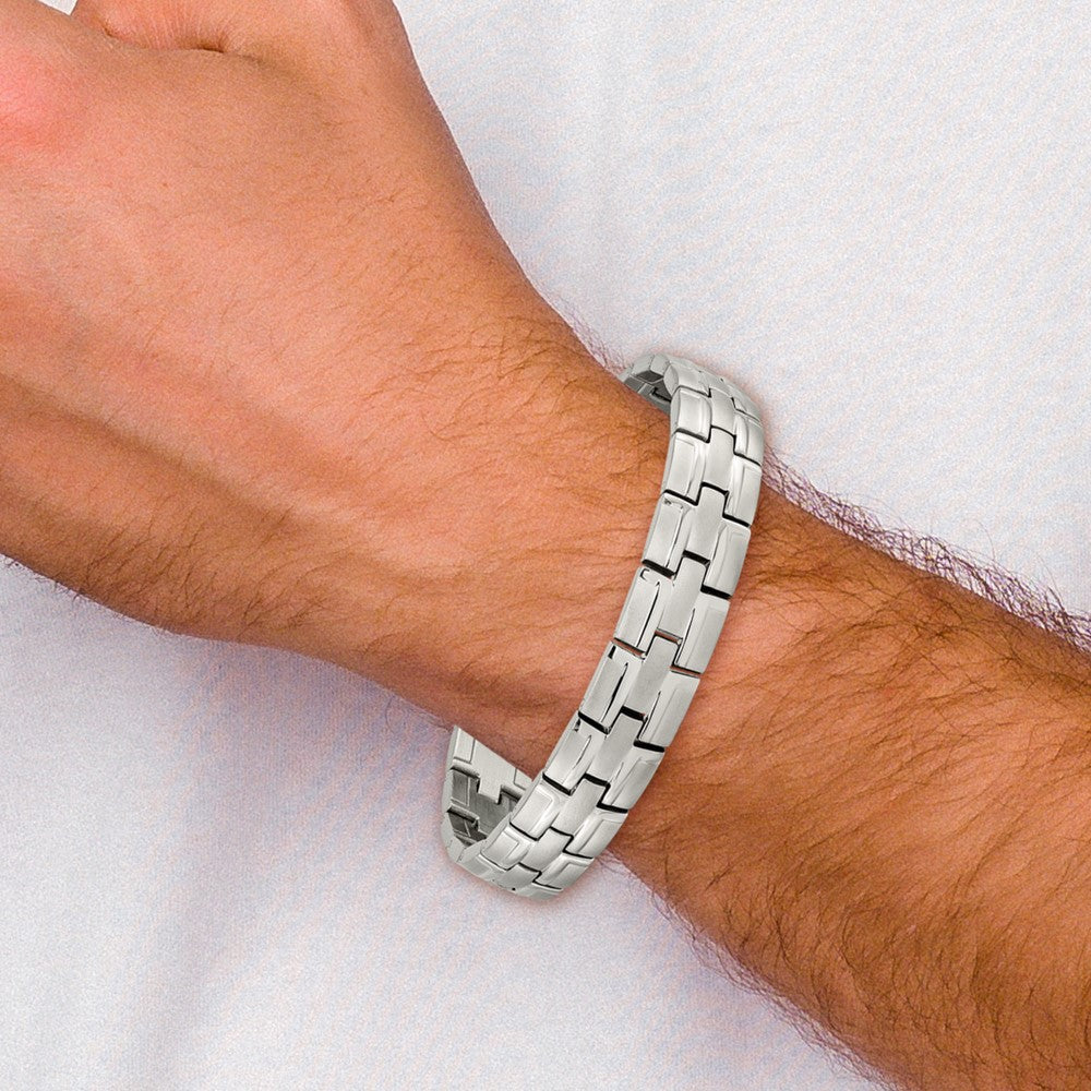 Titanium Brushed and Polished 8.5in Link Bracelet 8.5 inches