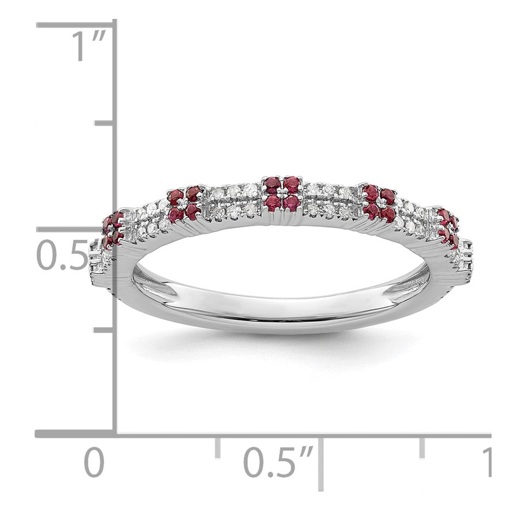 Sterling Silver Stackable Expressions Created Ruby & Diamond Ring