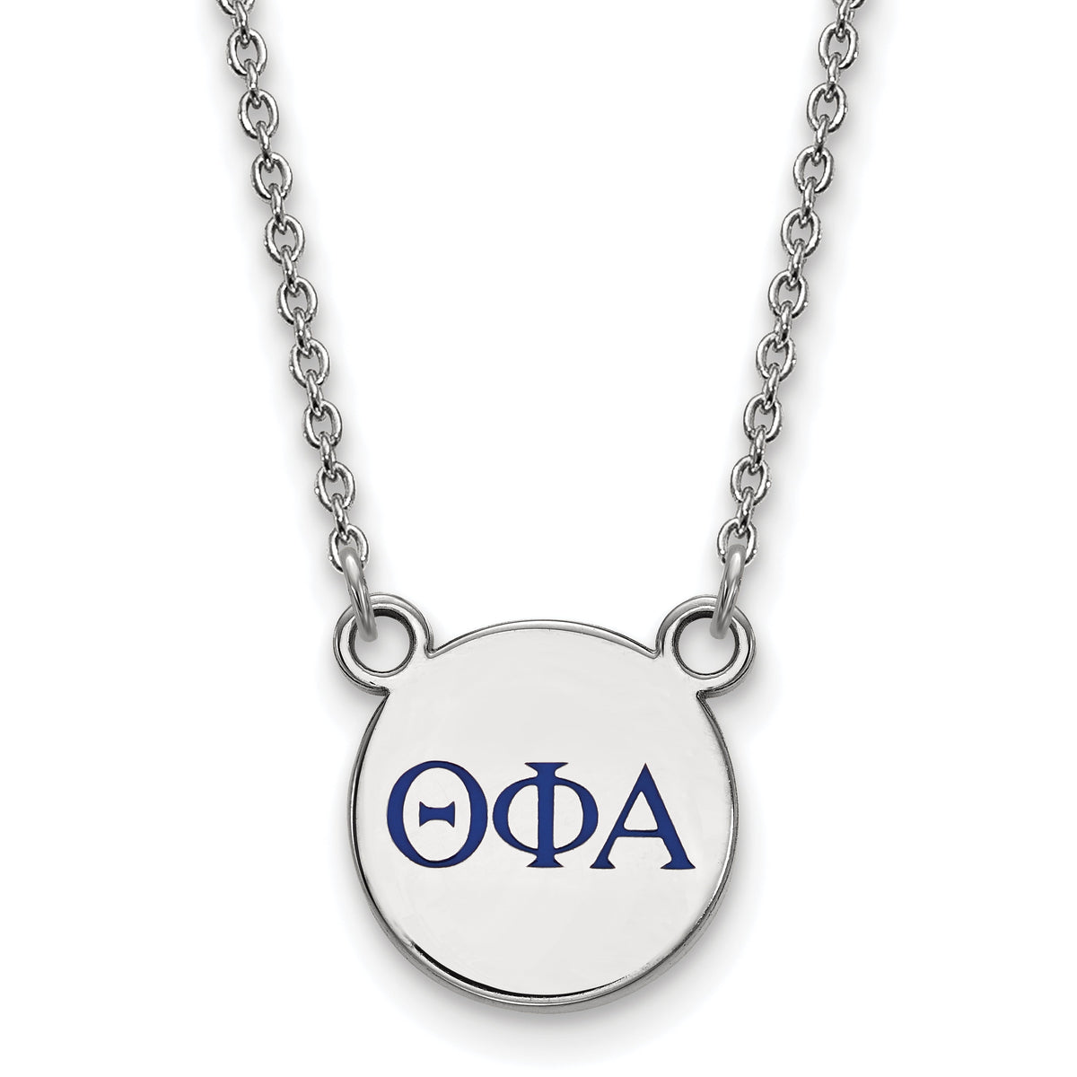 Sterling Silver 18in Official Licensed Greek Sororities Theta Phi Alpha (???) XS Enamel Pendant w/Necklace