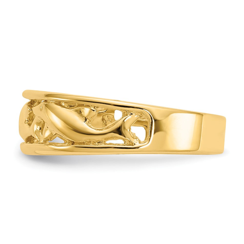 14K Triple Dolphin Band Ring Size 6.5