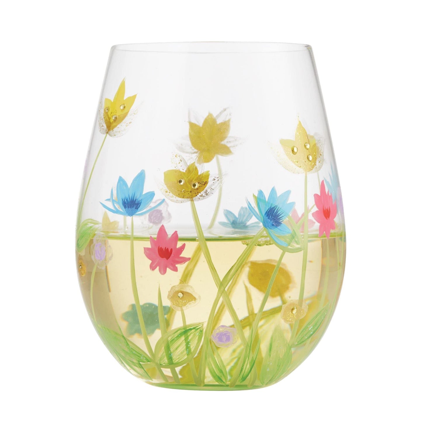 Enesco Lolita Field of Dreams Stemless Glass, 4.53 Inch, Multicolor, 20 oz