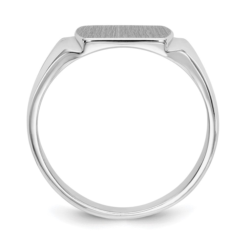 14k White Gold 8.0x10.5mm Closed Back Signet Ring Size 8