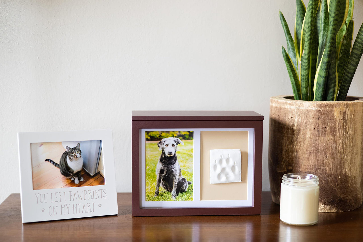 White Wooden YOU LEFT PAWPRINTS ON MY HEART Pet Remembrance 4x6 Photo Frame Q-GM20968