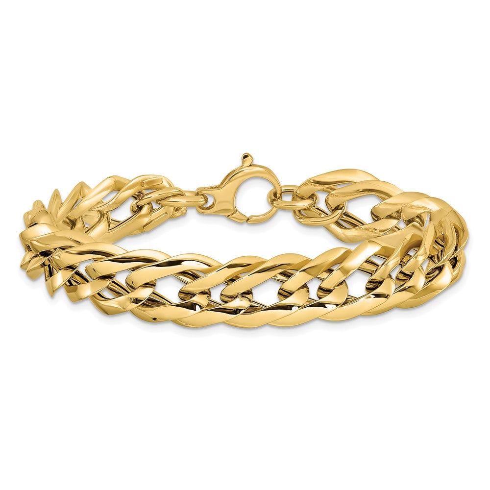 14K Polished Hollow Fancy Link Bracelet 7.5  inches