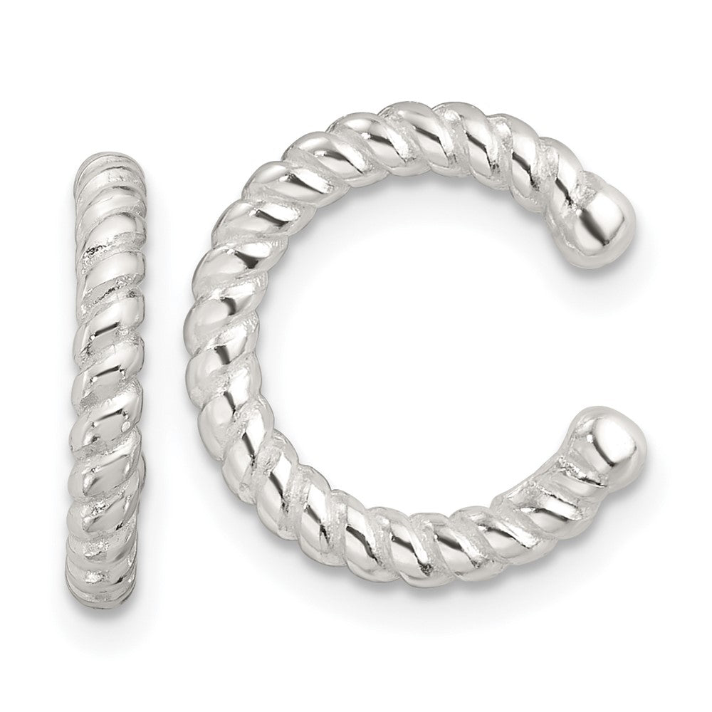 Sterling Silver E-Coating Polished Twisted Pair of 2 Cuff Earrings