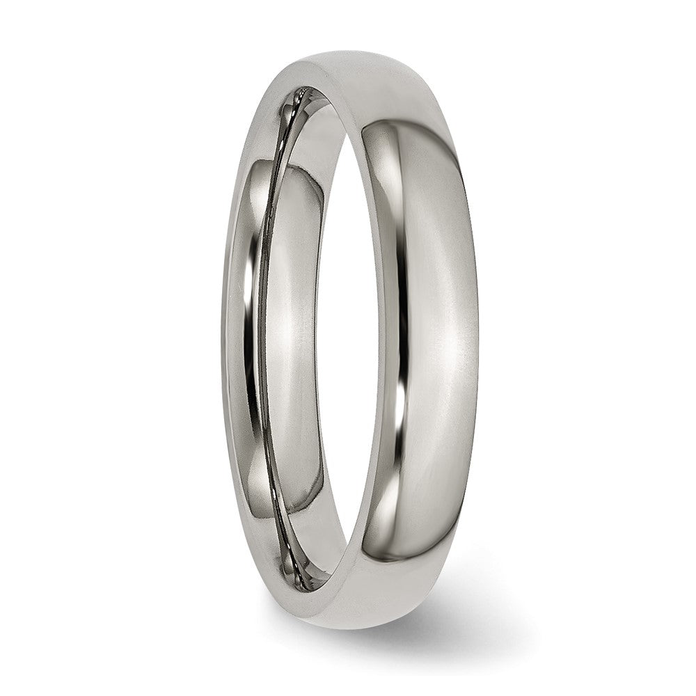 Titanium Polished 4mm Half Round Band Size - 11.5