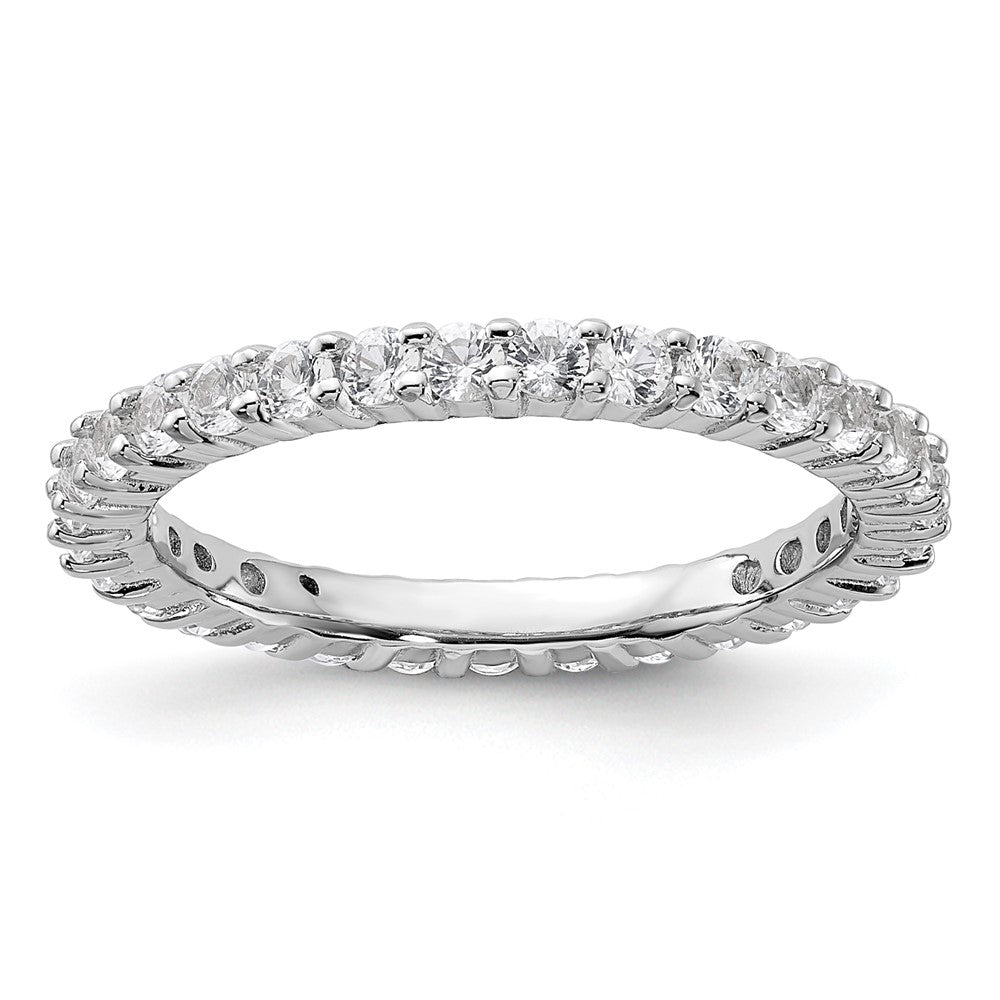 Sterling Silver Stackable Expressions Created White Sapphire Ring
