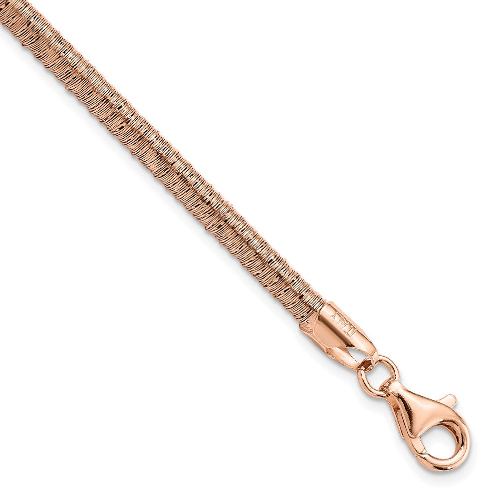 Sterling Silver Rose-tone Polished Bracelet