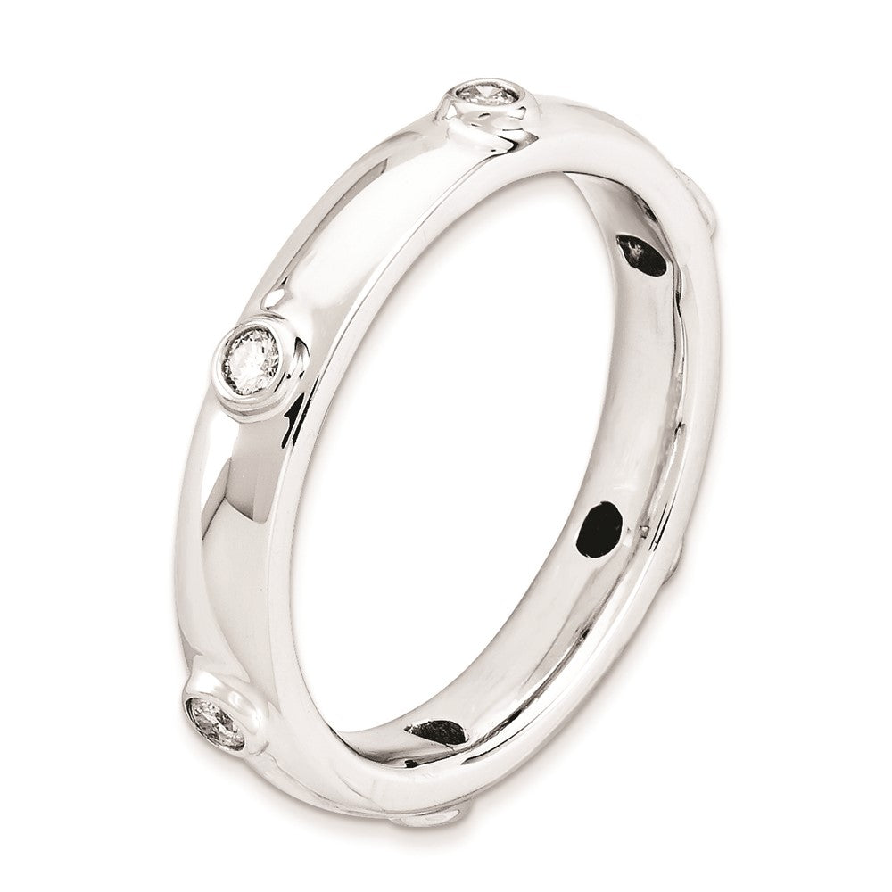 Sterling Silver Stackable Expressions Polished Diamond Ring
