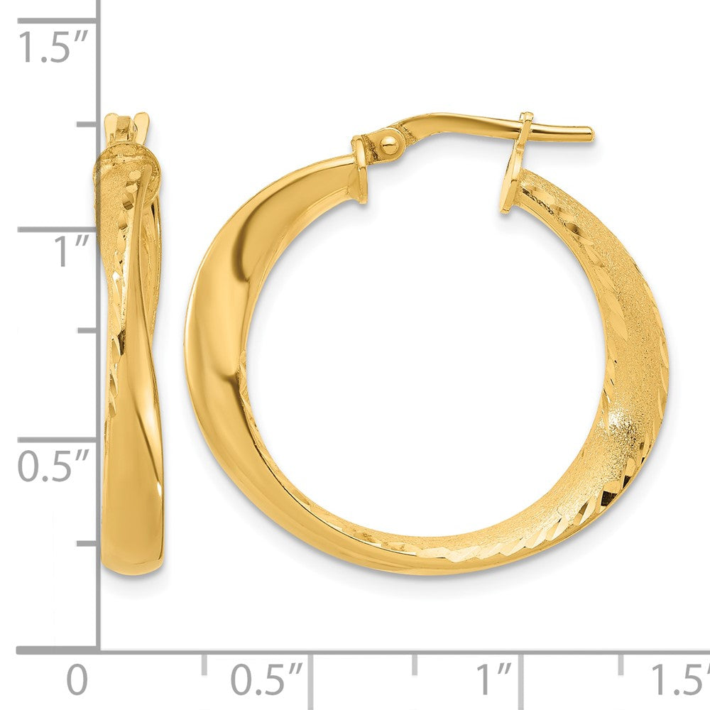 Sterling Silver Gold-plated Polished Hoop Earrings