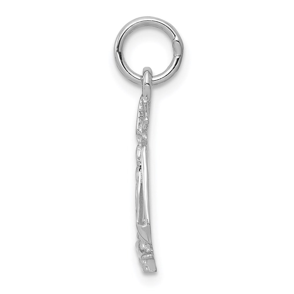 14k White Gold Flat-Backed Scales of Justice Charm