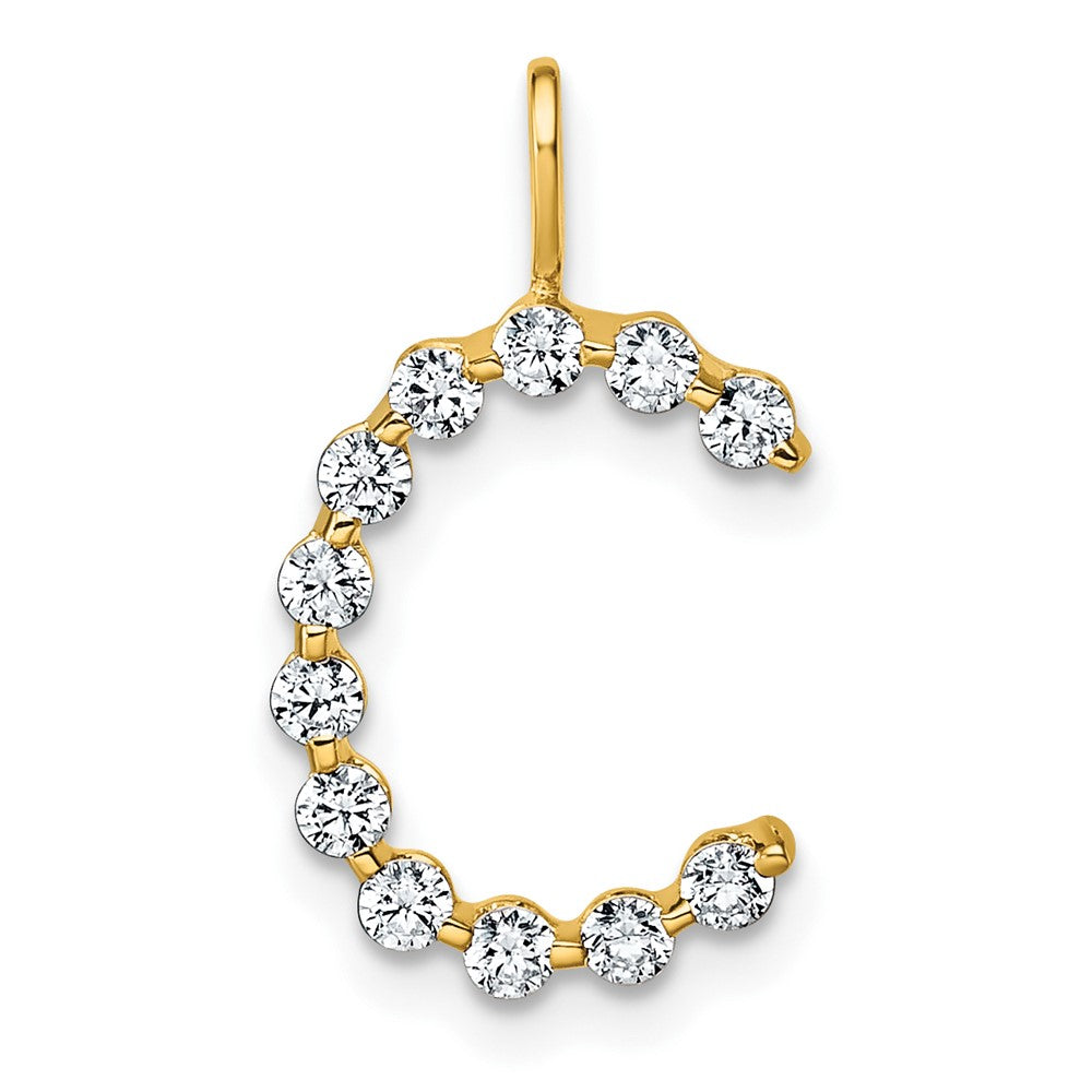 True Origin 14k 3/8 carat Lab Grown Diamond VS DEF Alphabet C Pendant