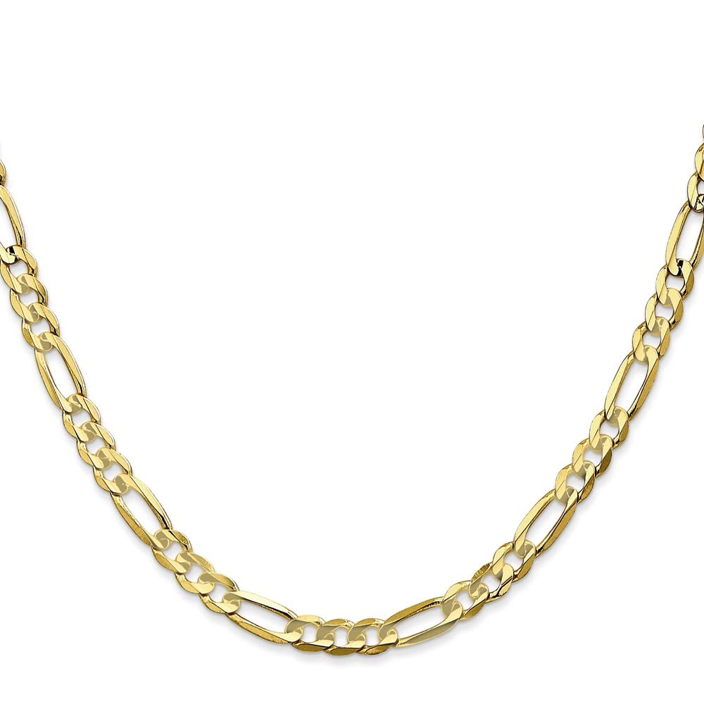 Primal Gold 10 Karat Yellow Gold 4.5mm Light Concave Figaro Chain