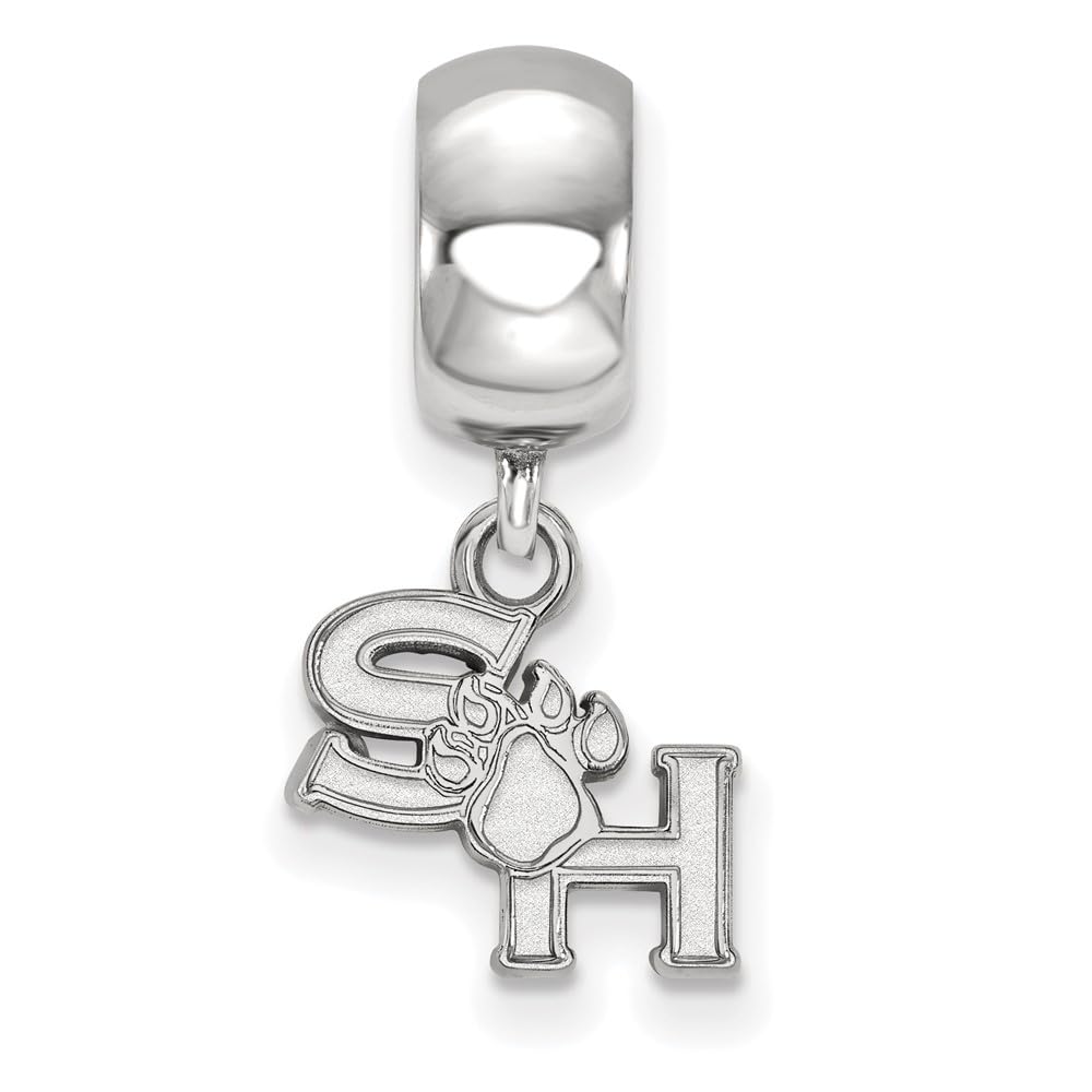 Sterling Silver Rhodium Plated Sam Houston State XS Dangle Bead Charm
