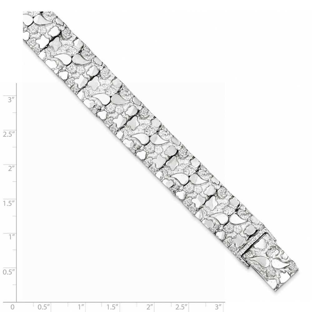 Sterling Silver 15mm Nugget Bracelet 8.5 inches