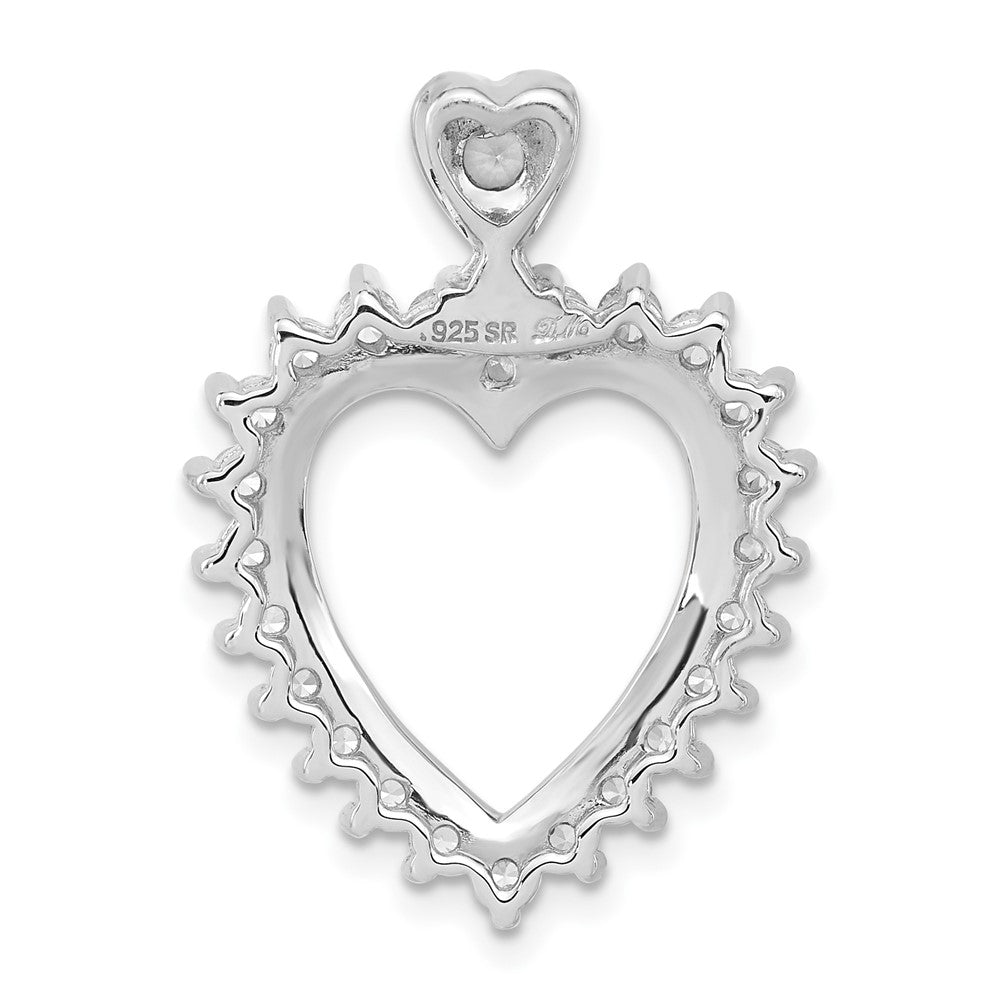 Sterling Silver Rhodium-plated Diamonore Heart Pendant