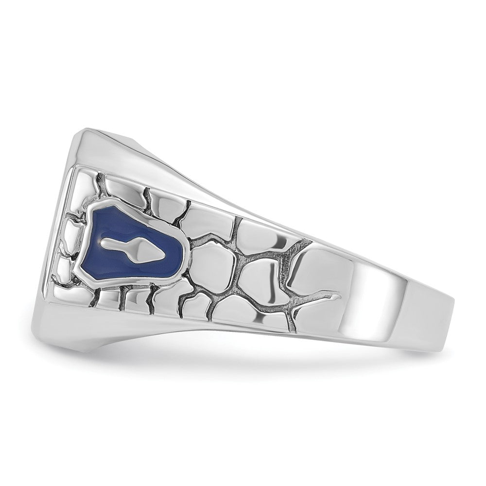 IBGoodman 14k White Gold Men's Polished and Textured Blue Lodge Master Masonic Ring Mounting