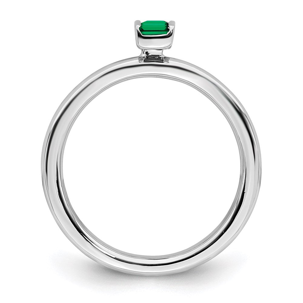 Sterling Silver Stackable Expressions Created Emerald Ring