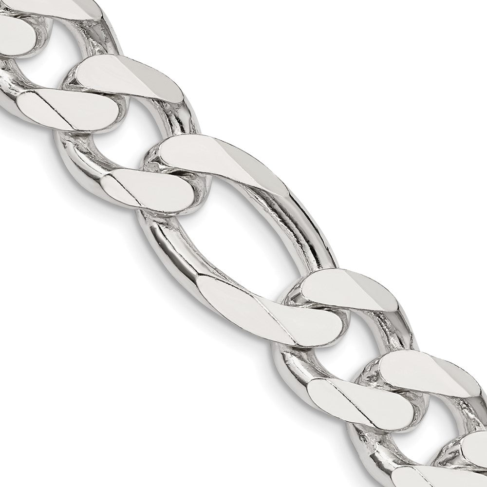 Sterling Silver 13.5mm Figaro Chain 22 Inches