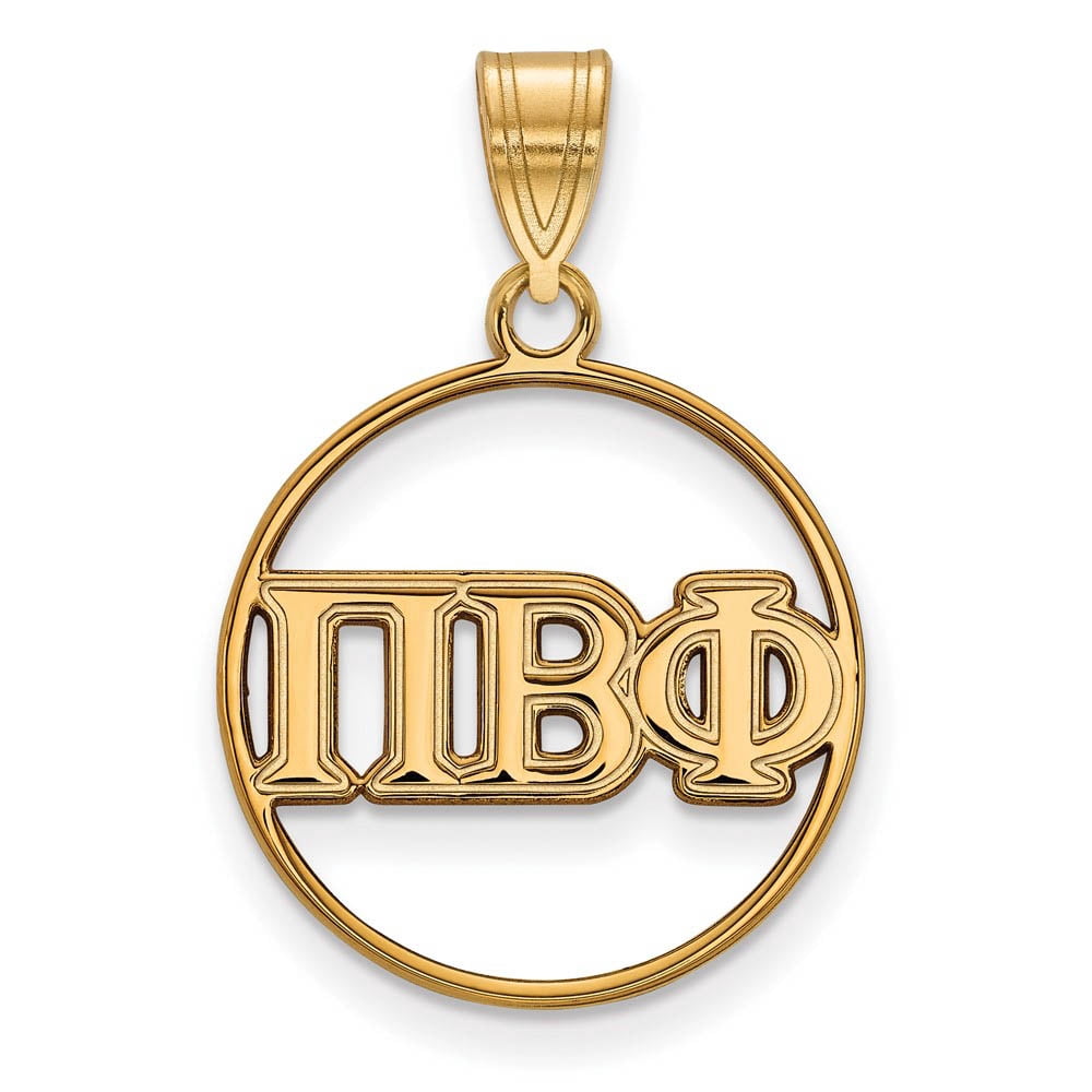 Logoart Sterling Silver Gp Pi Beta Phi Medium Circle Pendant