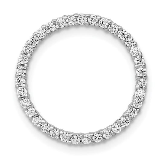 14k White Gold 1/3ct. Diamond Circle Chain Slide