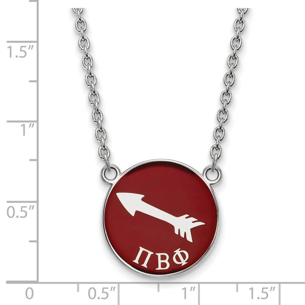 Sterling Silver 18in Official Licensed Greek Sororities Pi Beta Phi (???) Small Enamel Pendant w/Necklace