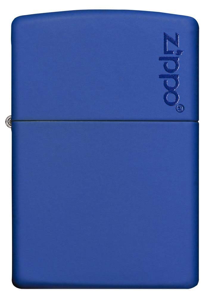 Zippo Logo Matte Pocket Lighter - Royal Blue