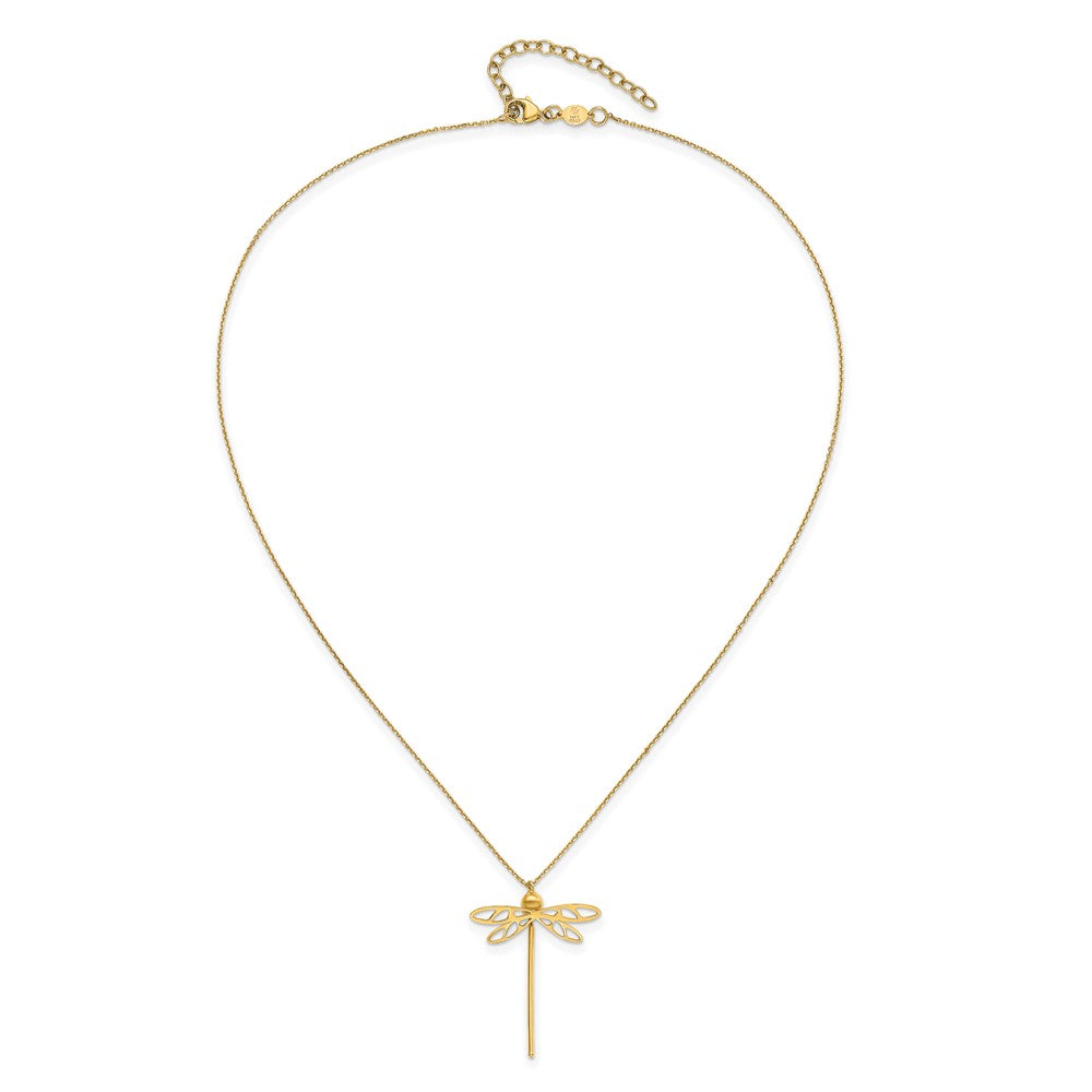 14K Polished Dragonfly w/2 in ext. Necklace