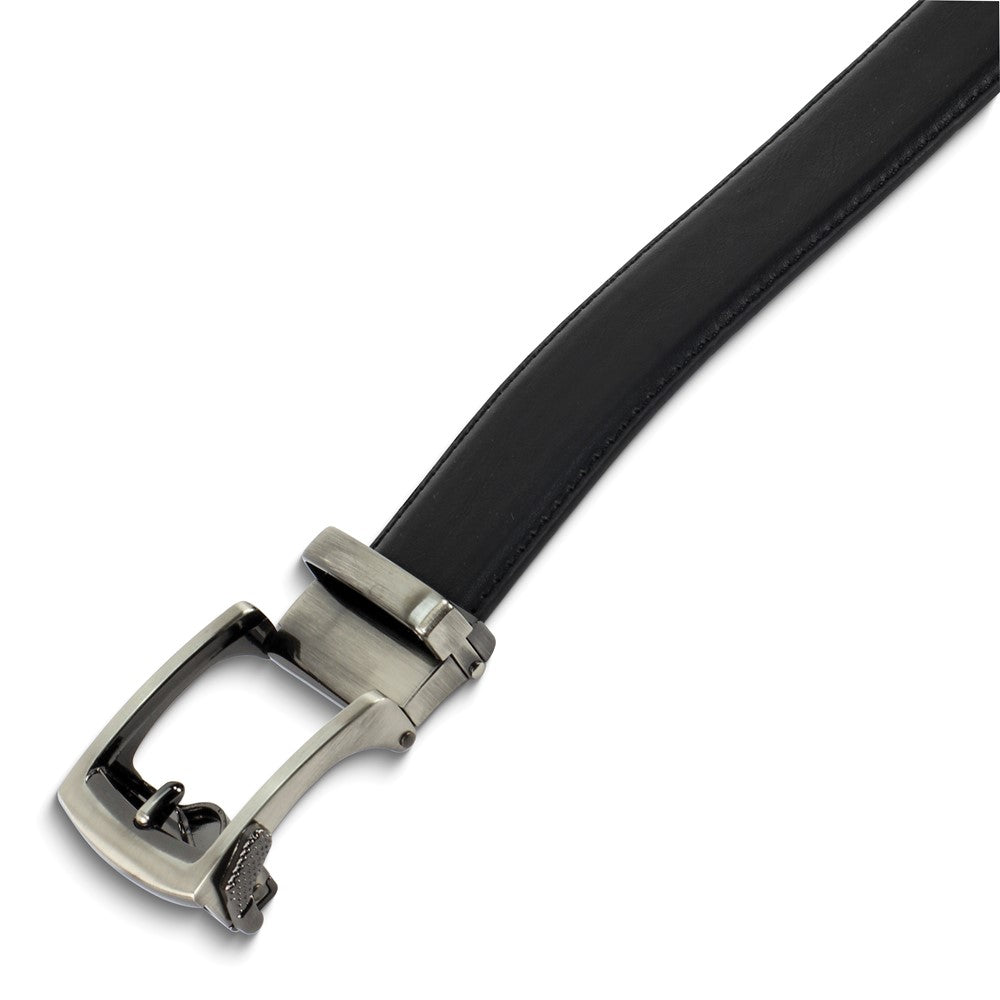 Black Vegan Leather Comfort Fit Ratchet Belt Adjusts From 28 to 48 Inches