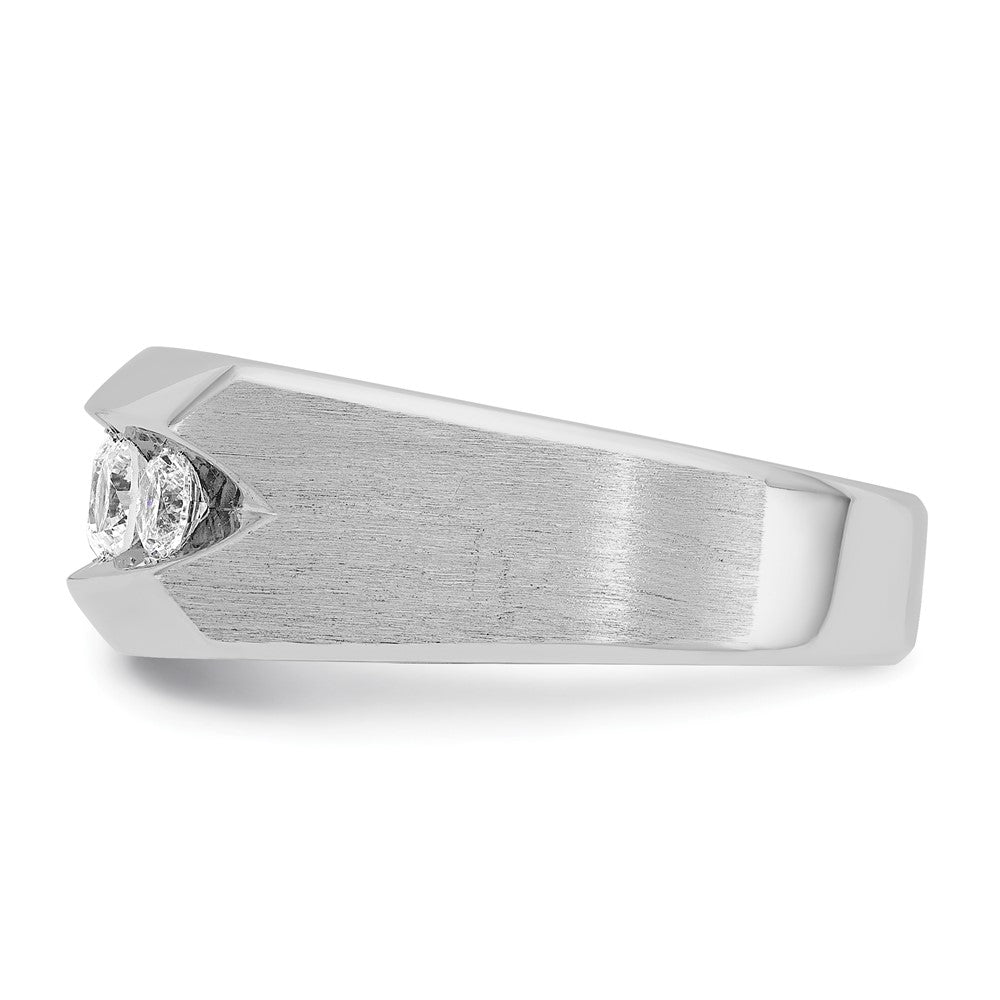 IBGoodman 14k White Gold 1 carat Lab Grown Diamond VS/SI+ G+ Five Stone Complete Polished and Satin Men's Ring