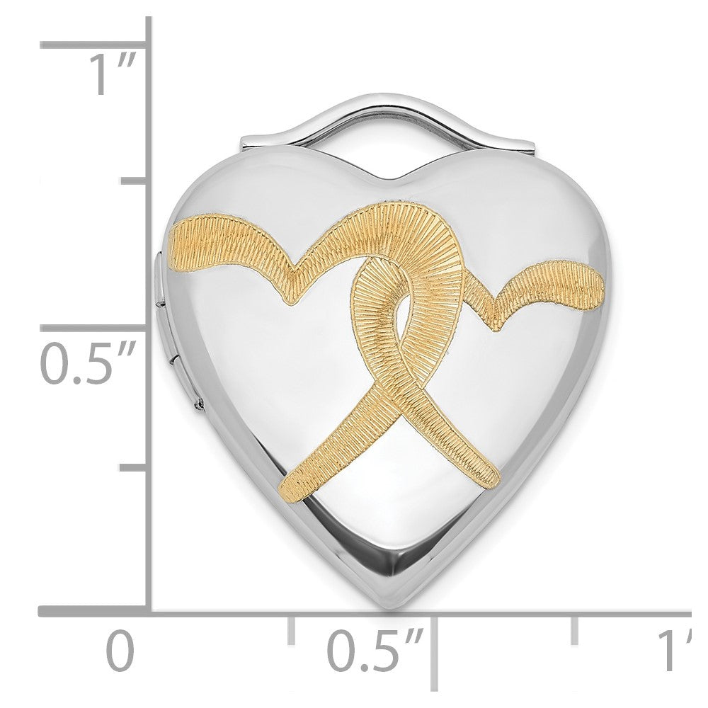Sterling Silver & Gold-Plated 20mm Double Heart Locket
