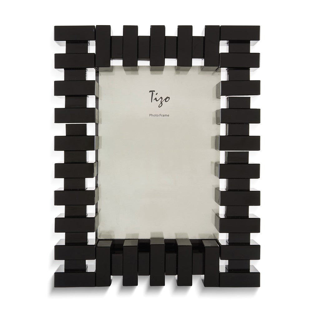 Black Brick Pattern Crystal Glass 5x7 Photo Frame