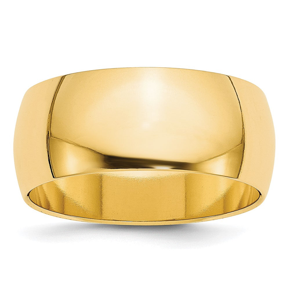 14k Yellow Gold 8mm Lightweight Half Round Wedding Band Size 14