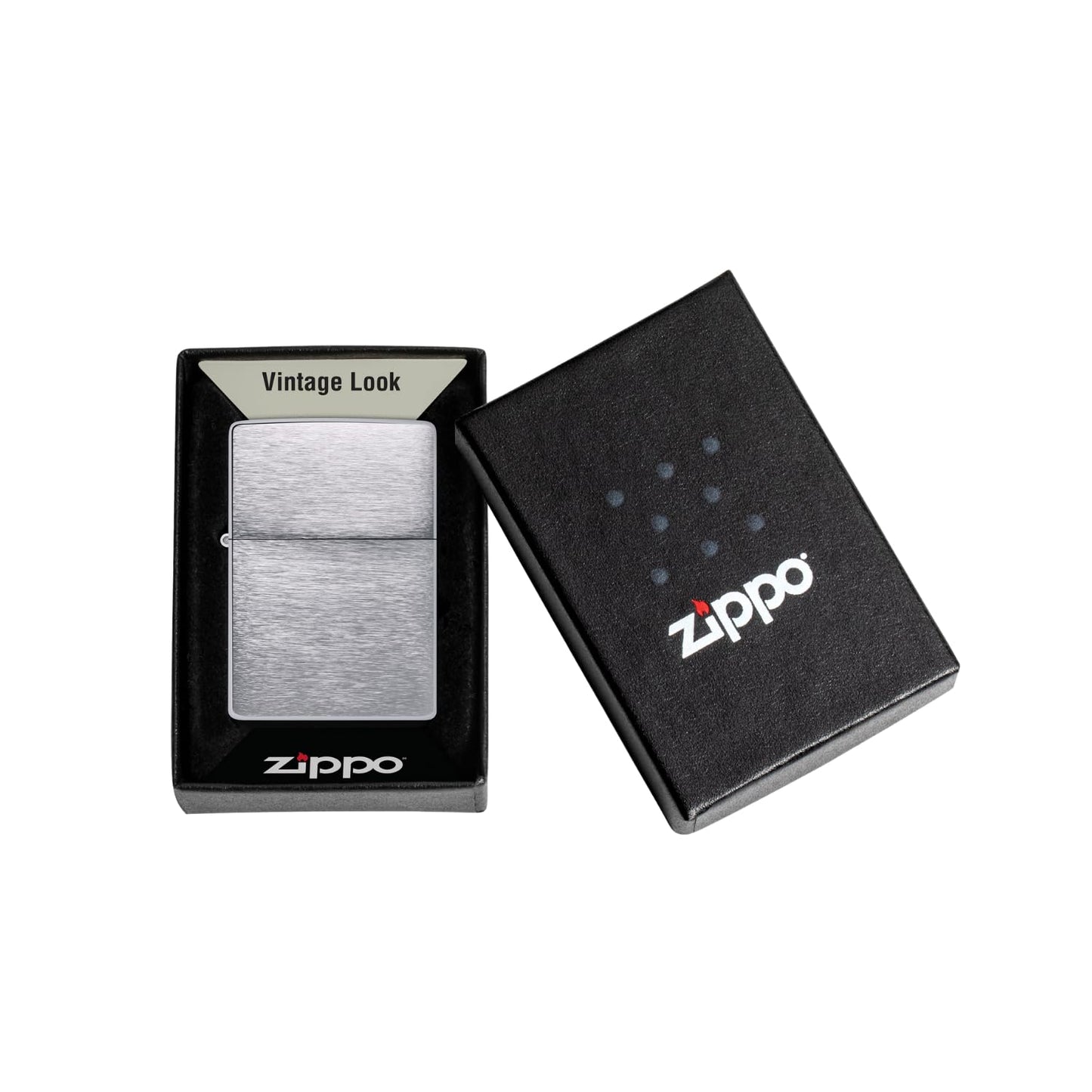 Zippo Vintage with Slashes Street Chrome Pocket Lighter