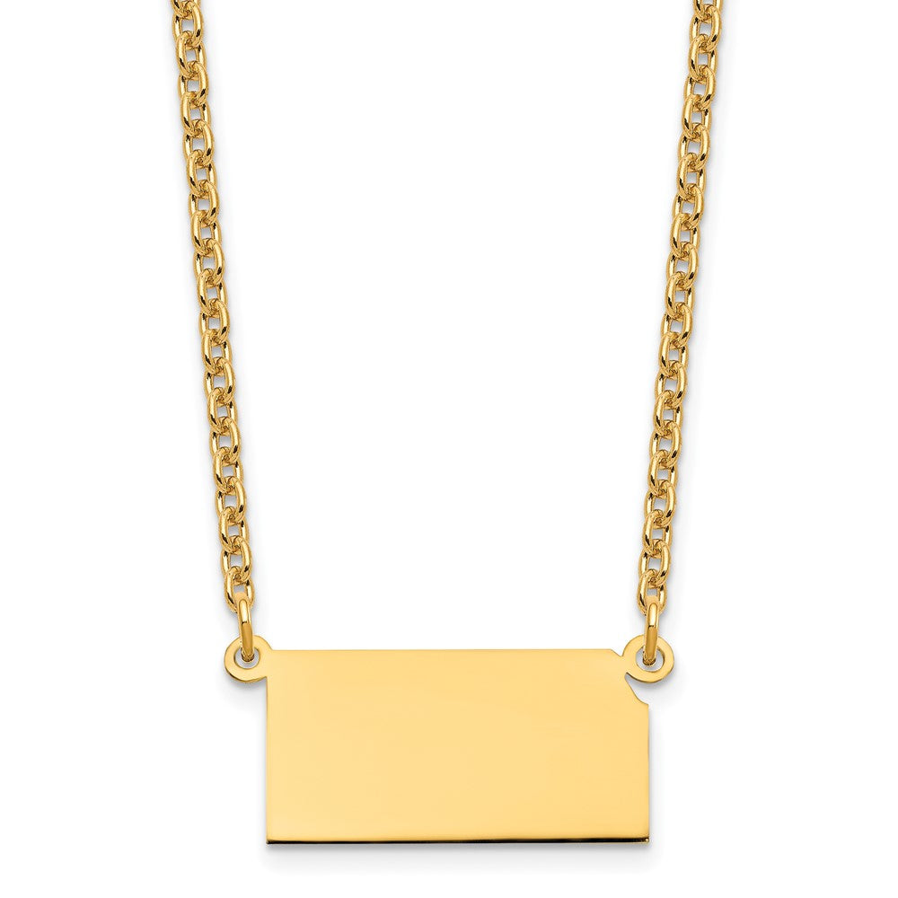 Sterling Silver/Gold-plated Kansas State Necklace