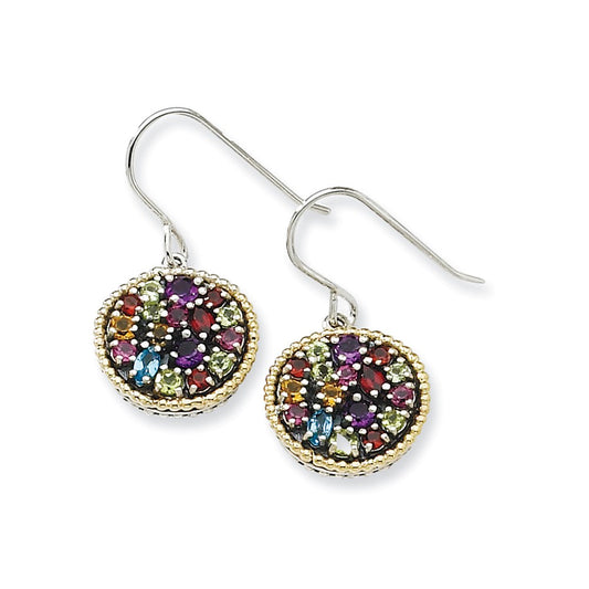 SS w/14k Multi Gemstone Earrings