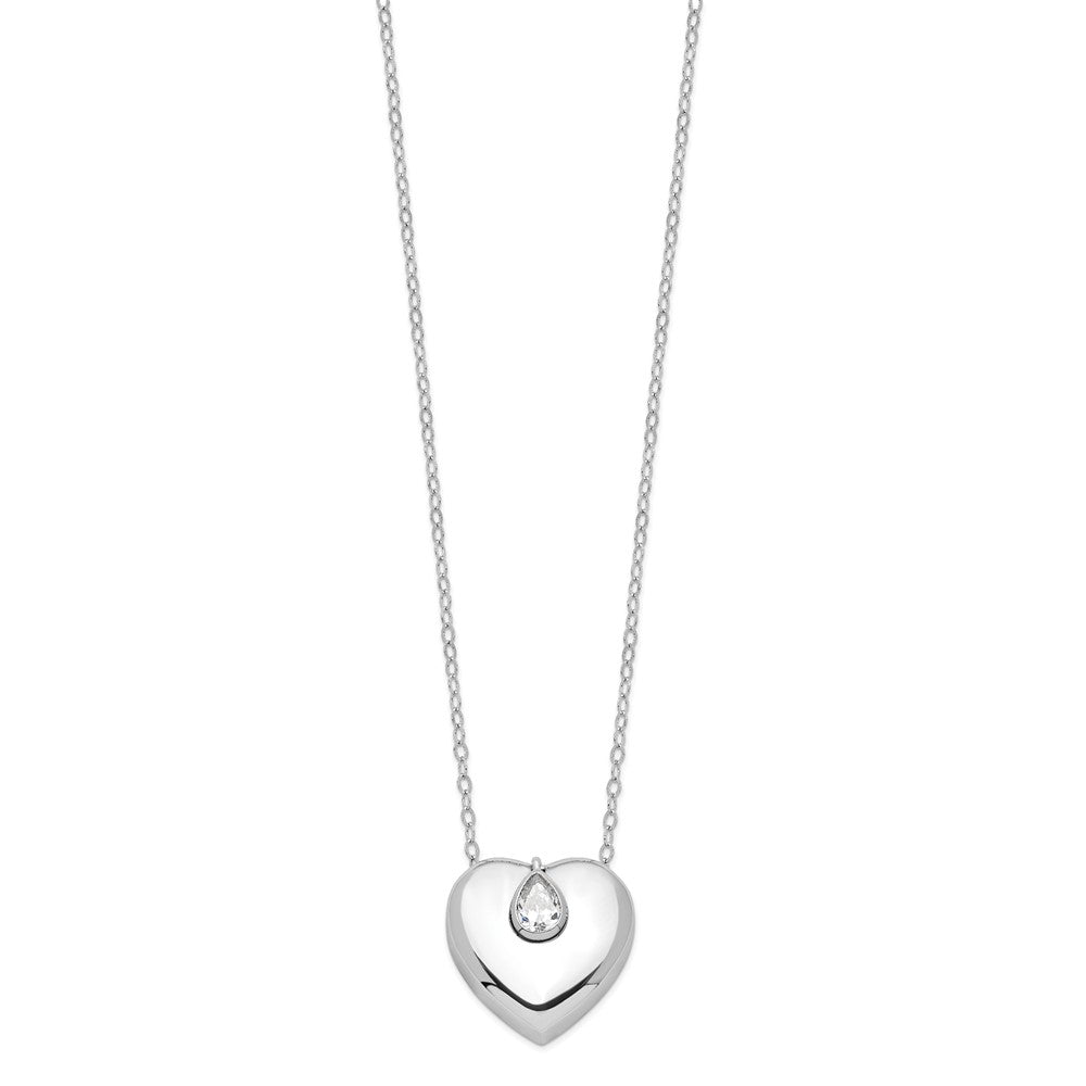 Sentimental Expressions Sterling Silver Rhodium-plated CZ Missing You Ash Holder 18 Inch Necklace 18 Inches