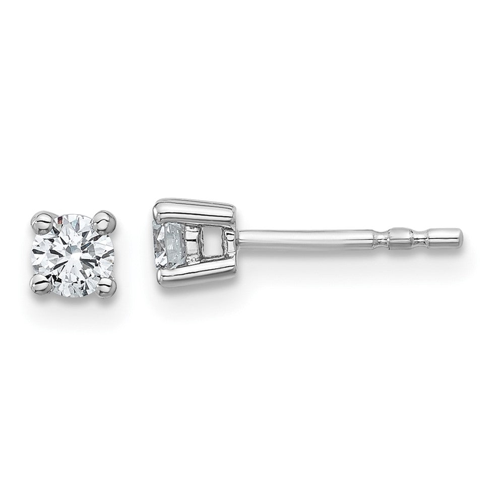 14k White Gold 1/3 ctw Lab Grown Diamond VS+ F+ Round 4 Prong Heavy Wt. Stud Earrings