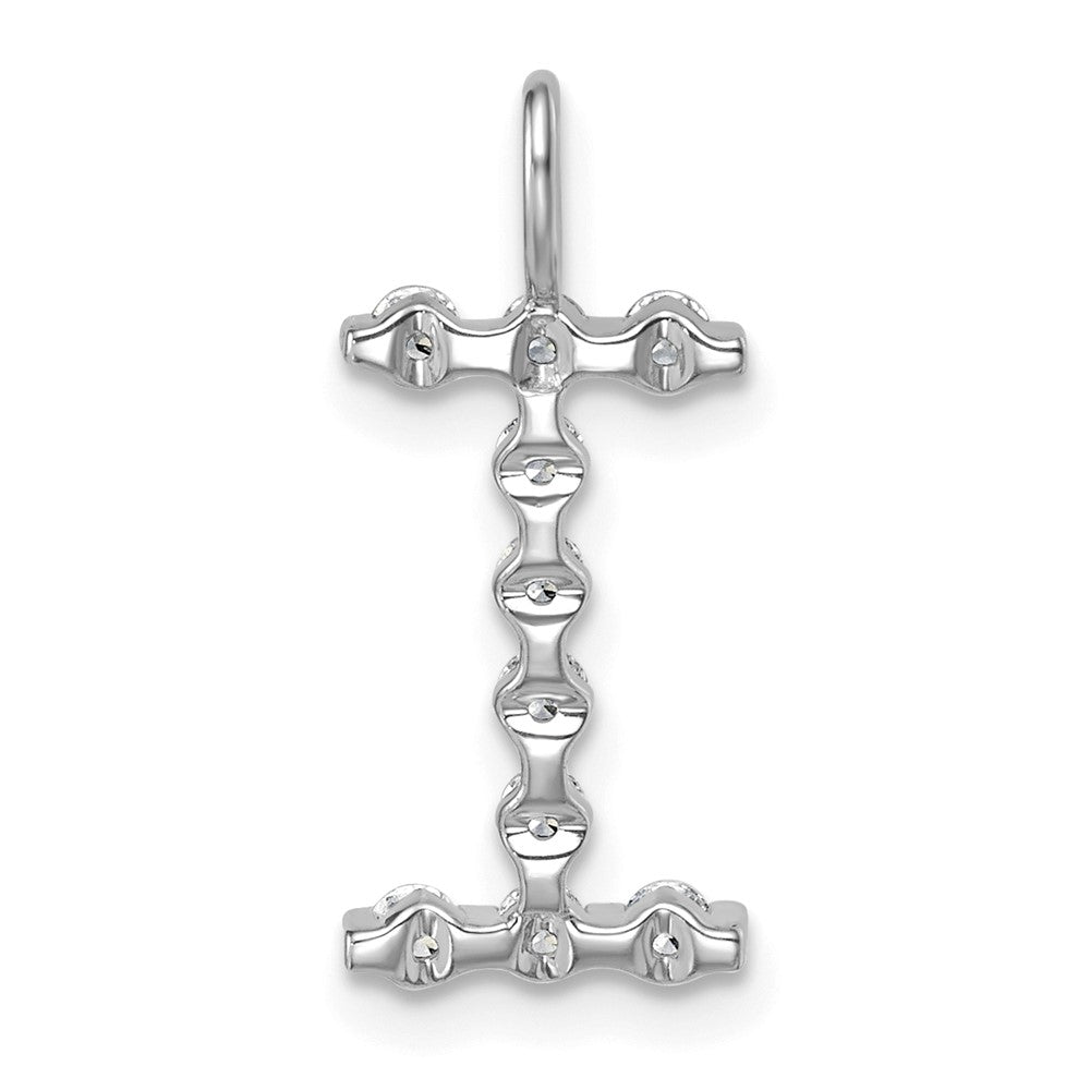 True Origin 14k White Gold 1/3 carat Lab Grown Diamond VS DEF Alphabet I Pendant