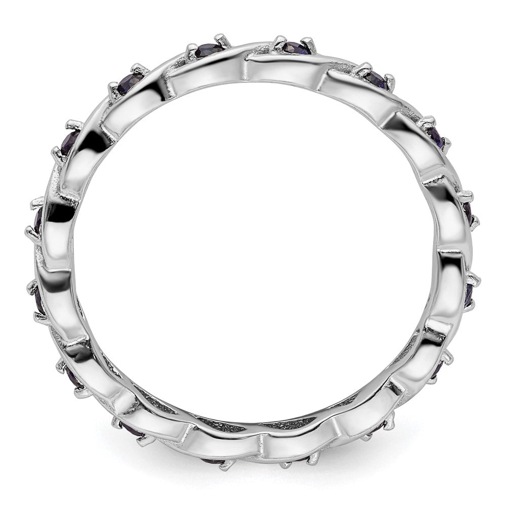Sterling Silver Stackable Expressions Created Sapphire Ring Size -10