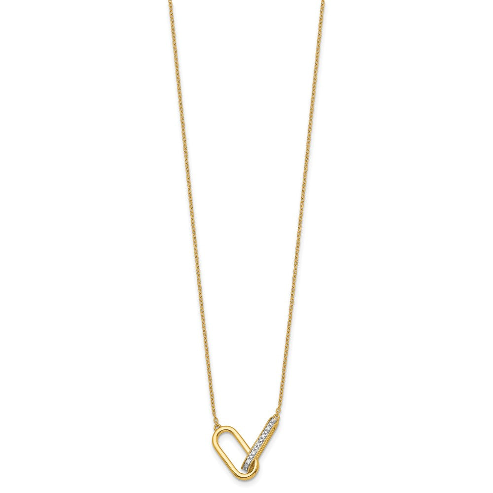 14K Polished Diamond Link Fashion Necklace