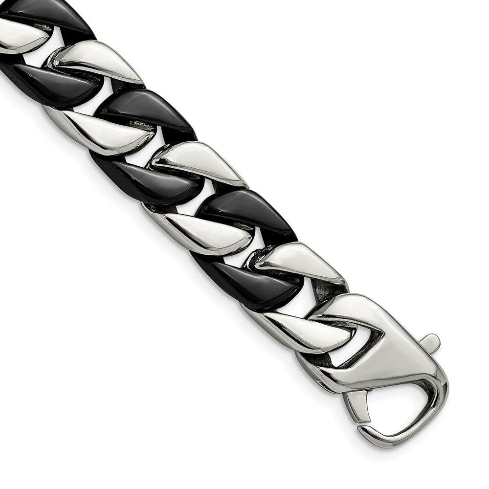 Stainless Steel Polished Black IP-plated 8.75in Bracelet 8.5 inches