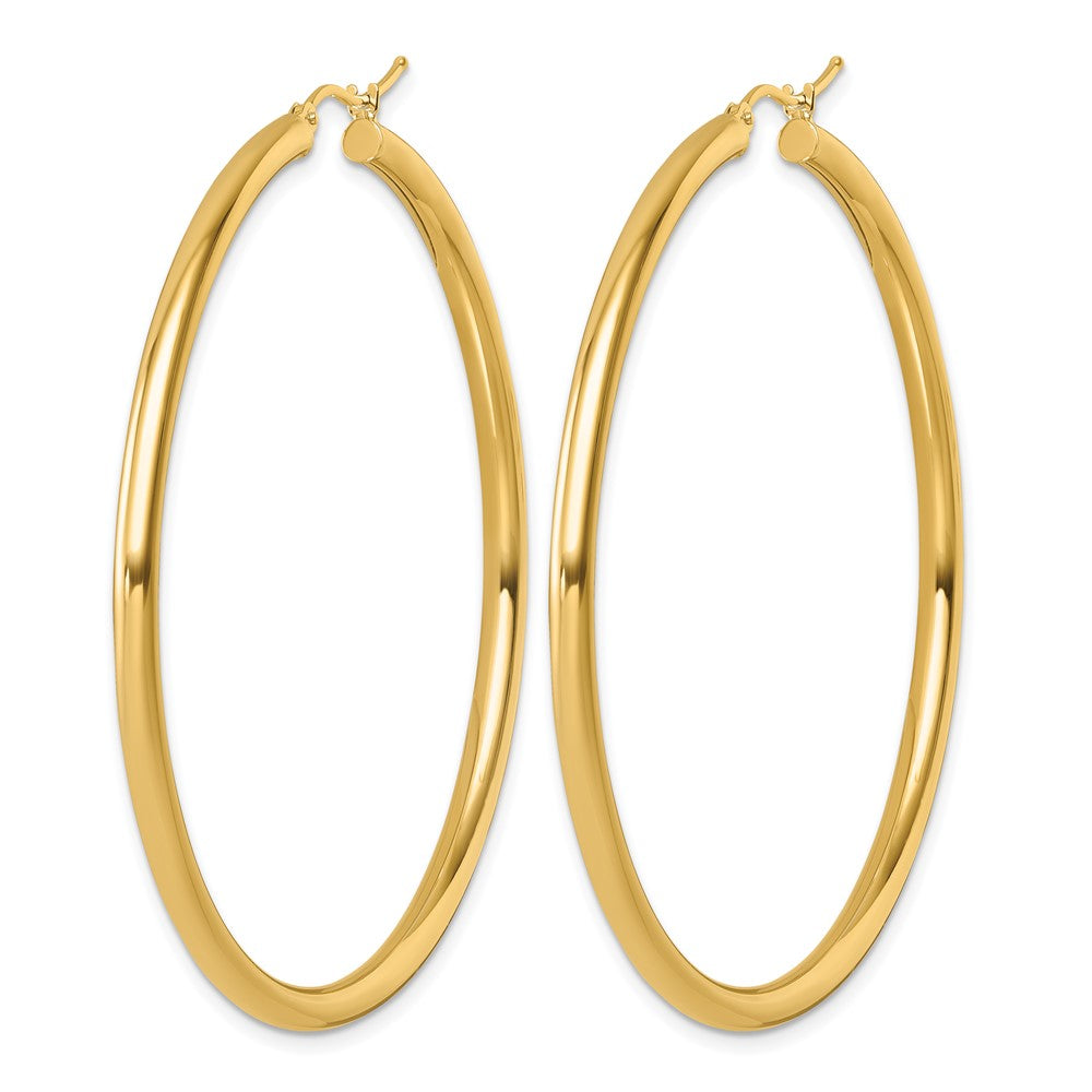 14k Polished 3mm Polished Hoop Earrings