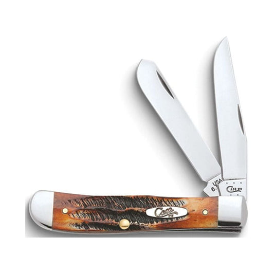 Case Bone Stag Handle Trapper Pocket Knife with Tru-Sharp Stainless Steel Blades QGM13766