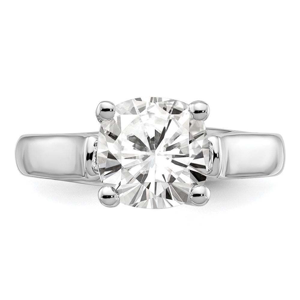 Sterling Silver Rhodium-plated Diamonore 8mm Cushion-cut Ring
